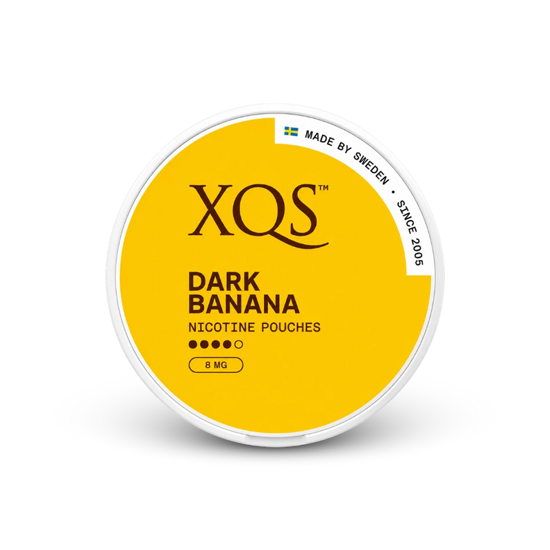 XQS Dark Banana Slim Strong – can of nicotine pouches