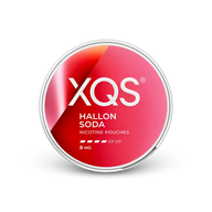 XQS Hallonsoda Strong – can of nicotine pouches
