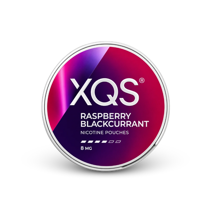 XQS Raspberry Blackcurrant Slim Strong – can of nicotine pouches