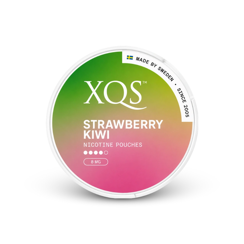XQS Strawberry Kiwi Strong – can of nicotine pouches