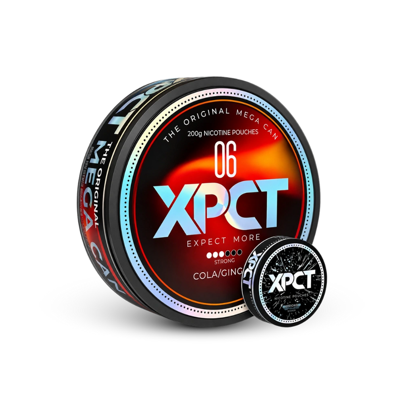 Xpct Black Mega Cola Ginger – can of nicotine pouches