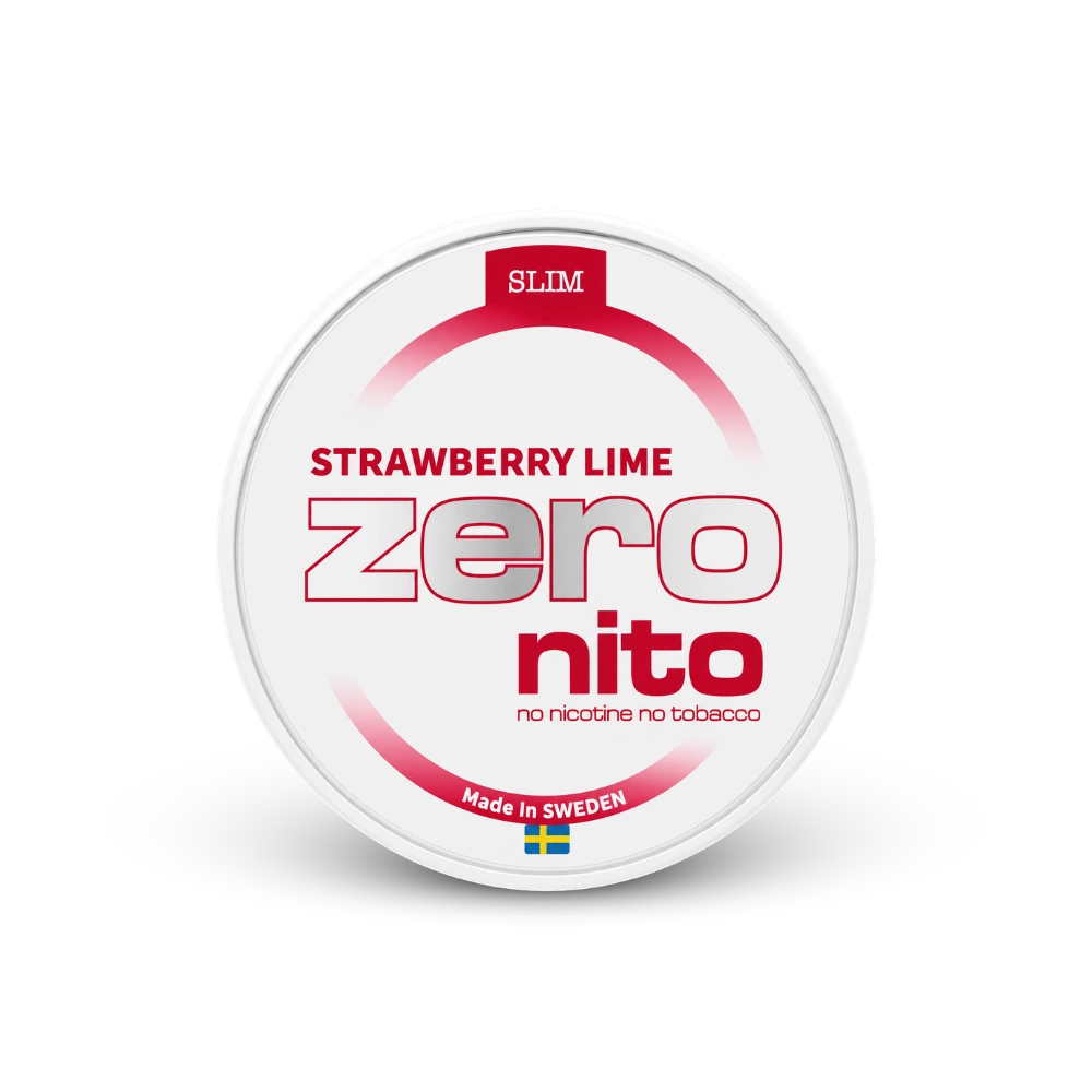 Zeronito Strawberry Lime Slim – can of nicotine pouches