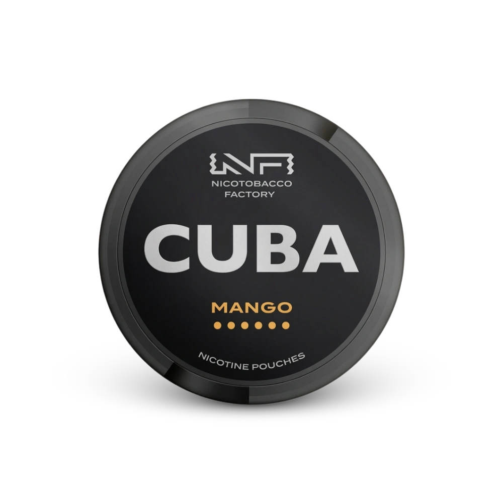 Cuba Black Mango – lata de sachês de nicotina