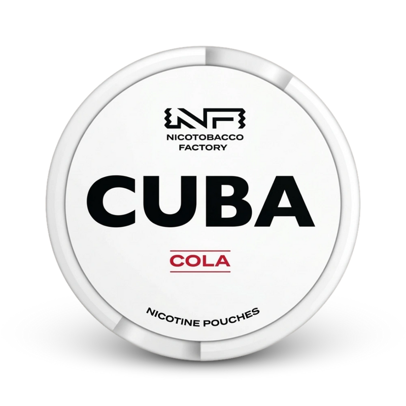 Cuba Cola Nicotine Pouches von Nicotobacco Factory, weiße Dose mit Cola-Geschmack