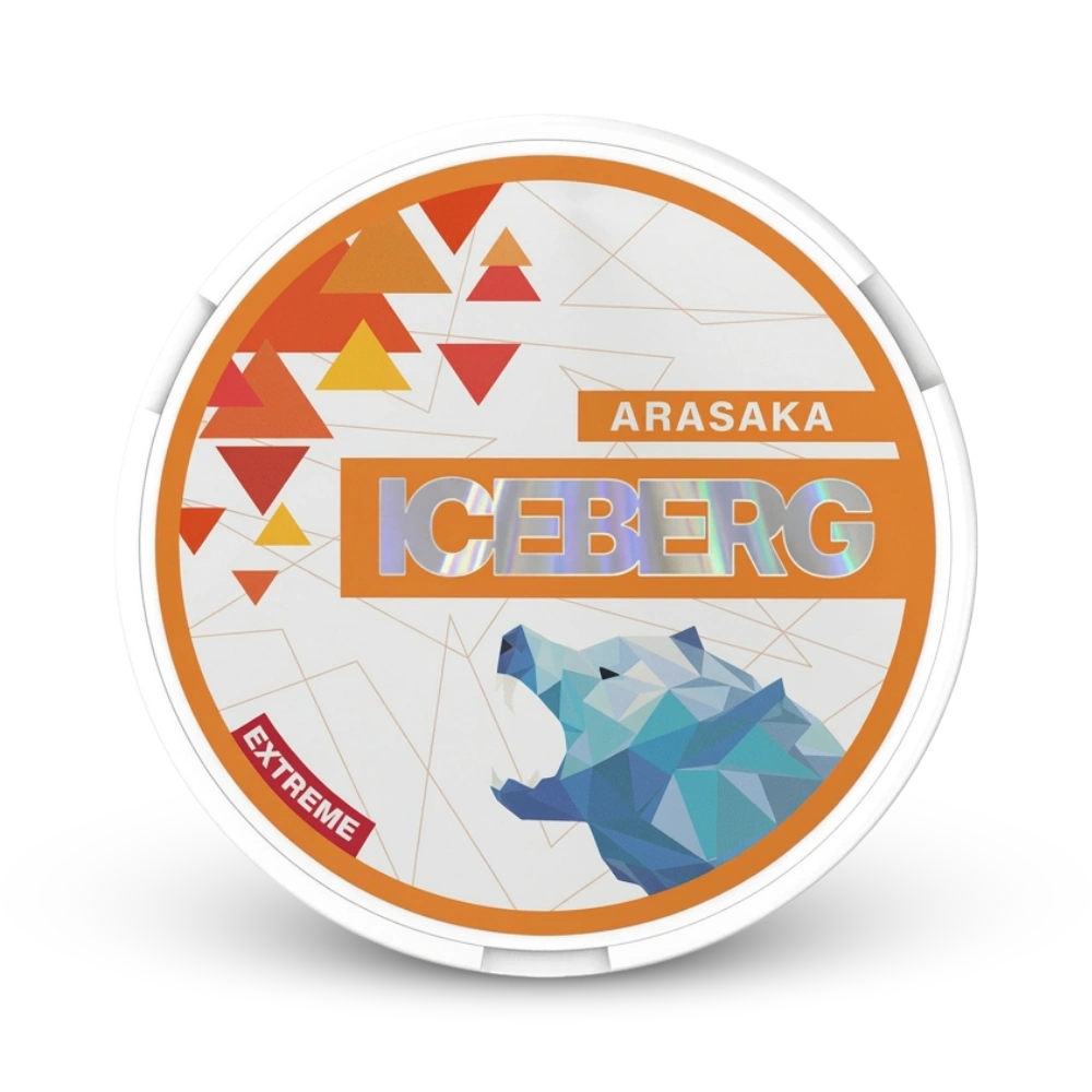 Iceberg Arasaka Snus Dose mit Eis-Aroma, extra starke Nicotine Pouches, 50mg Nikotin