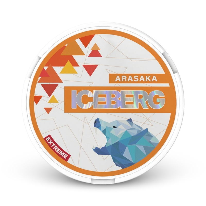 Iceberg Arasaka Snus Dose mit Eis-Aroma, extra starke Nicotine Pouches, 50mg Nikotin