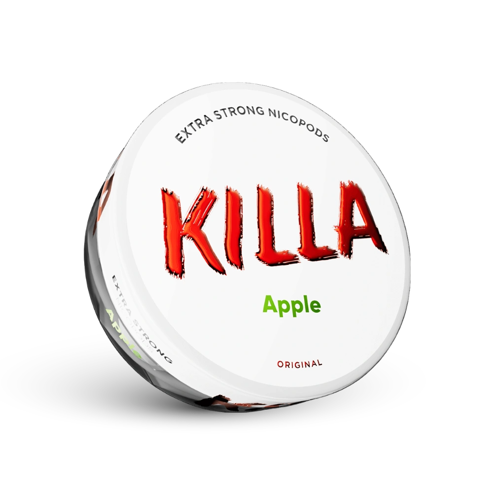 Killa Apple Extra Strong Nicotine Pouches, Apfelgeschmack, 16mg, weiße Dose