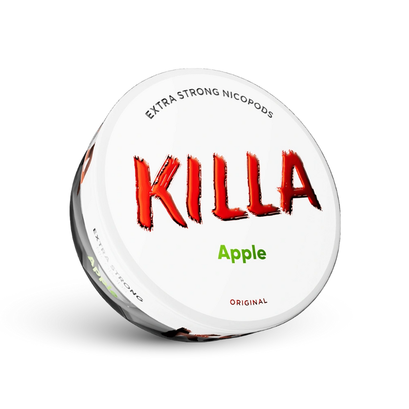 Killa Apple Extra Strong Nicotine Pouches, Apfelgeschmack, 16mg, weiße Dose