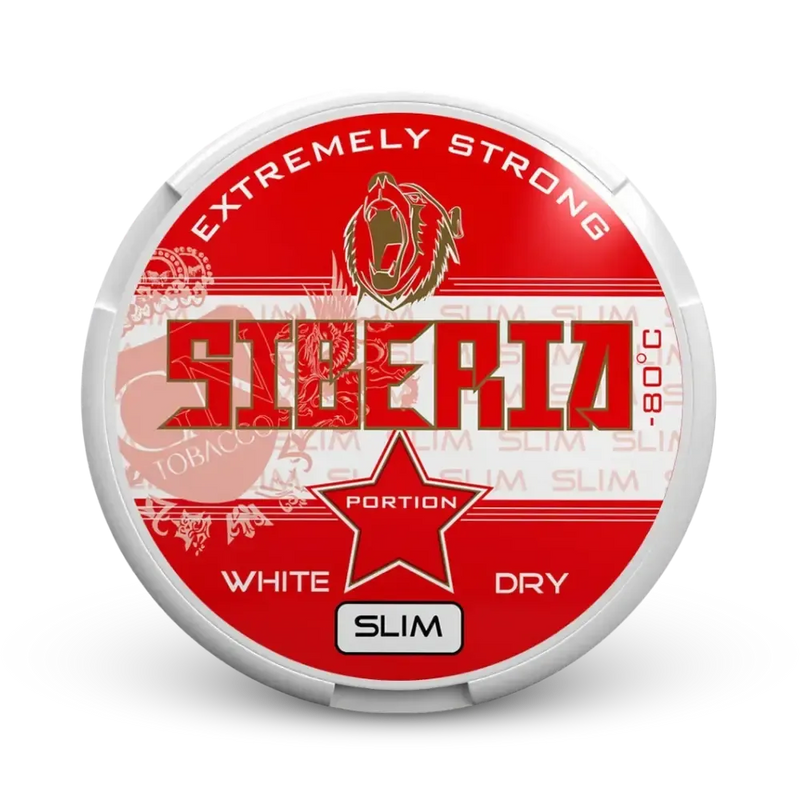 Siberia 80 Slim White Dry Dose, Extremely Strong 80mg Nikotin, intensives Minz-Aroma, Slim Format