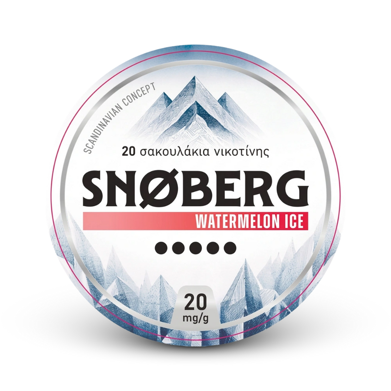Snøberg Watermelon Ice Nicotine Pouches 20 mg/g, 20 Beutel Dose mit Wassermelonen-Eis-Geschmack