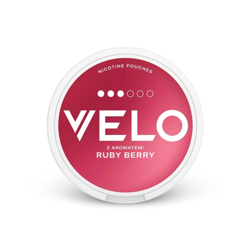 Velo Ruby Berry – can of nicotine pouches