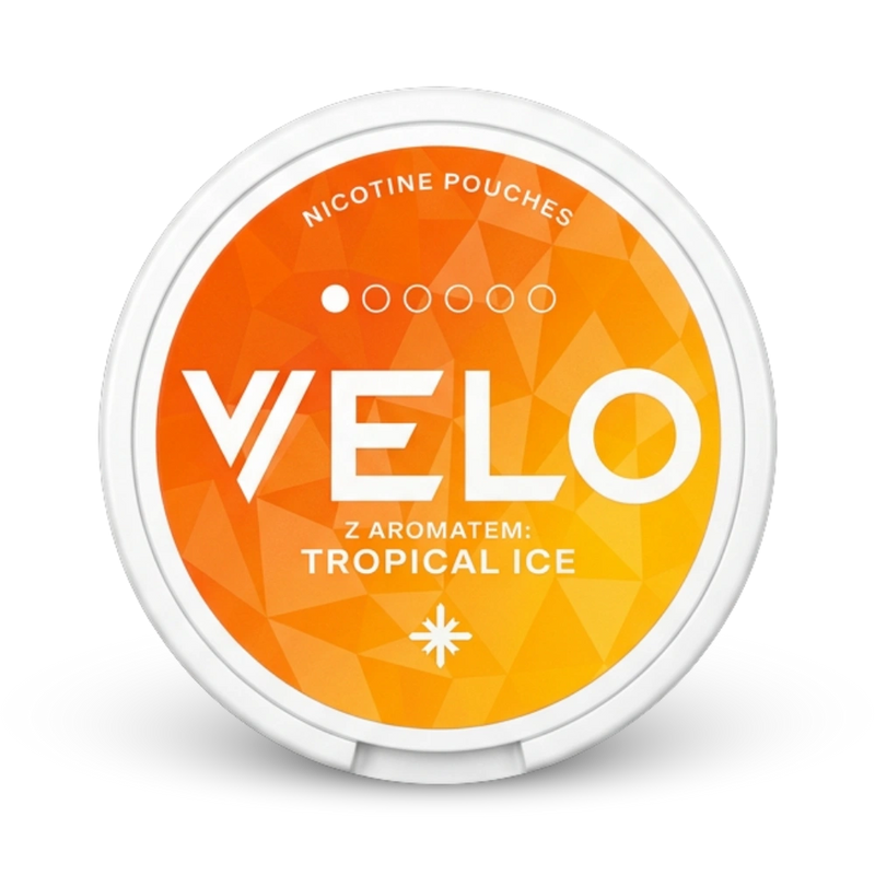 VELO Tropical Ice Nicotine Pouches, Medium Stärke mit tropischem Eis-Aroma, weiße Dose